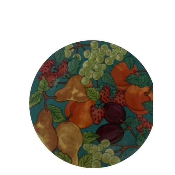 (4) American Atelier DELICIOUS Salad Plates Saucers Mugs Vintage Strawberries - Picture 13 of 14